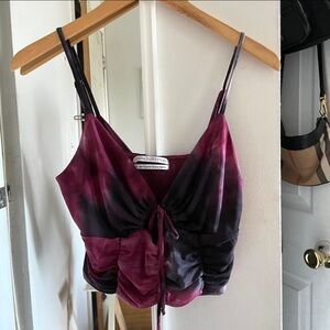 Urban Outfitters Purple & Black Tie Dye Crop Top